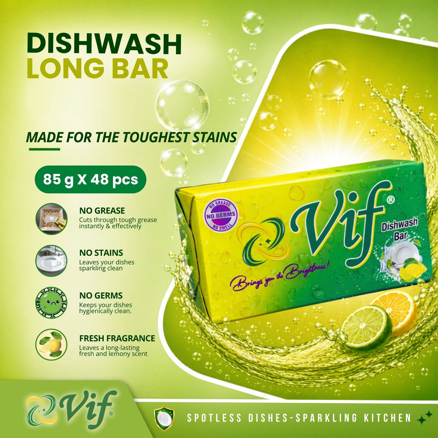 VIF Dishwash Bar 85g X 48pcs