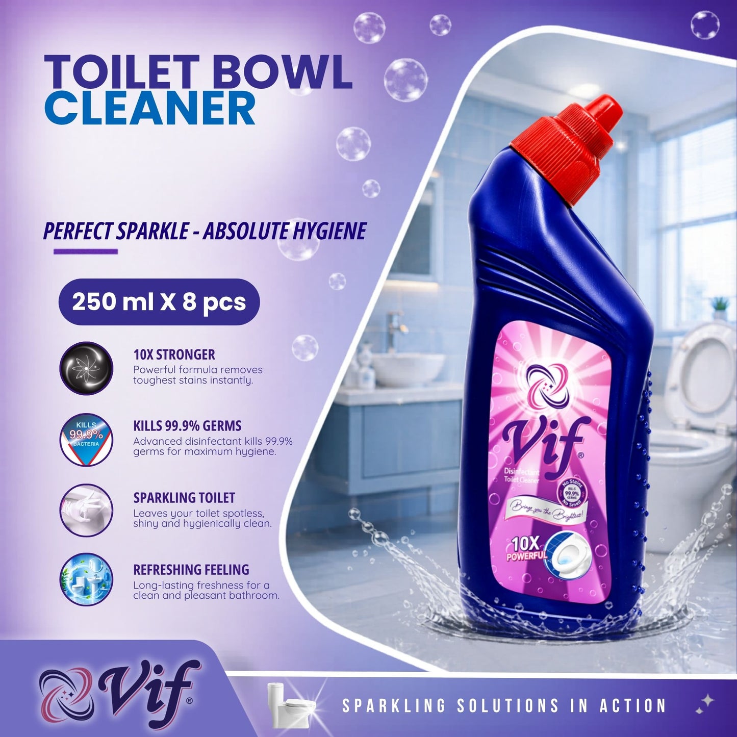 VIF Toilet Bowl Cleaner 250ml X 8pcs