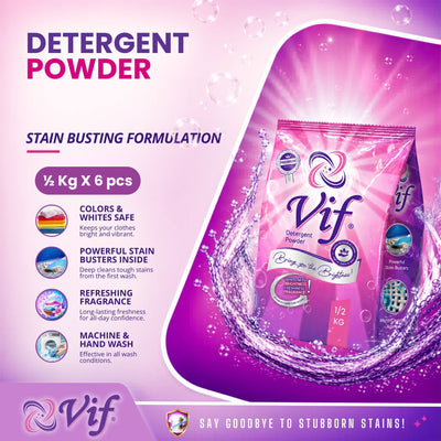 VIF Detergent Powder 500G X 6pcs