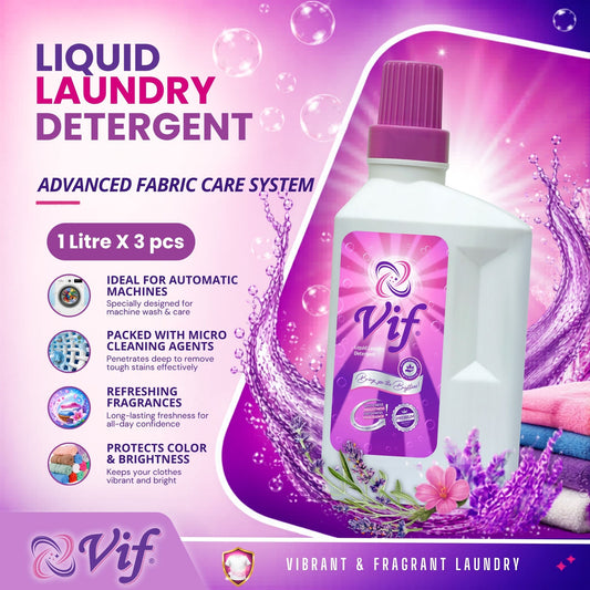 VIF Liquid Laundry Detergent 1Litre X 3pcs
